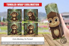 Tumbler Wrap Cartoon Monkey in Forest Product Image 1
