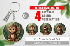 Keychain Cartoon Monkey in Forest Product Image 1