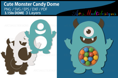 Cute Monster Candy Dome SVG Product Image 1
