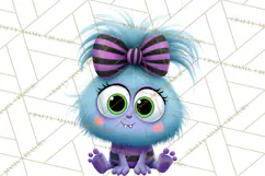 Cute Cartoon Monsters Clipart PNG Halloween Sitting Monsters Product Image 3