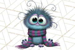 Cute Cartoon Monsters Clipart PNG Halloween Sitting Monsters Product Image 5