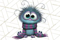 Cute Cartoon Monsters Clipart PNG Halloween Sitting Monsters Product Image 5