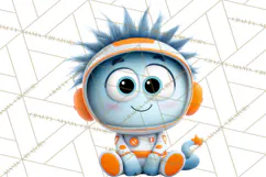 Cute Cartoon Monsters Clipart PNG Halloween Sitting Monsters Product Image 5
