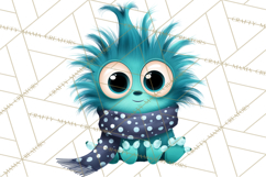 Cute Cartoon Monsters Clipart PNG Halloween Sitting Monsters Product Image 2