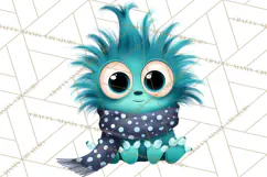 Cute Cartoon Monsters Clipart PNG Halloween Sitting Monsters Product Image 2