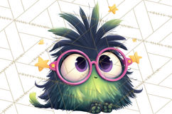 Cute Cartoon Monsters Clipart PNG Halloween Sitting Monsters Product Image 3