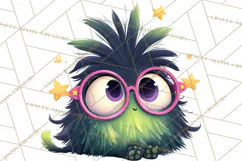 Cute Cartoon Monsters Clipart PNG Halloween Sitting Monsters Product Image 3