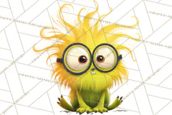 Cute Cartoon Monsters Clipart PNG Halloween Sitting Monsters Product Image 2