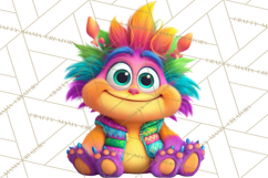 Cute Cartoon Monsters Clipart PNG Halloween Sitting Monsters Product Image 4