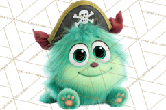 Cute Cartoon Monsters Clipart PNG Halloween Sitting Monsters Product Image 5