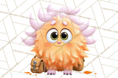 Cute Cartoon Monsters Clipart PNG Halloween Sitting Monsters Product Image 3