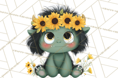 Cute Cartoon Monsters Clipart PNG Halloween Sitting Monsters Product Image 4