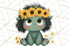 Cute Cartoon Monsters Clipart PNG Halloween Sitting Monsters Product Image 4
