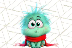 Cute Cartoon Monsters Clipart PNG Halloween Sitting Monsters Product Image 5