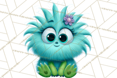 Cute Cartoon Monsters Clipart PNG Halloween Sitting Monsters Product Image 3
