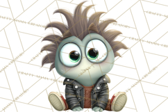 Cute Cartoon Monsters Clipart PNG Halloween Sitting Monsters Product Image 4