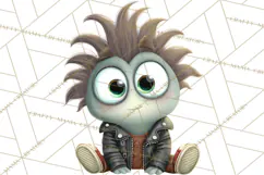 Cute Cartoon Monsters Clipart PNG Halloween Sitting Monsters Product Image 4