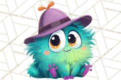 Cute Cartoon Monsters Clipart PNG Halloween Sitting Monsters Product Image 5