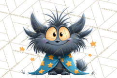 Cute Cartoon Monsters Clipart PNG Halloween Sitting Monsters Product Image 2
