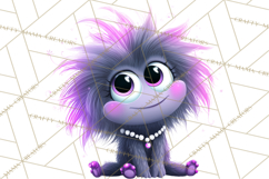 Cute Cartoon Monsters Clipart PNG Halloween Sitting Monsters Product Image 2