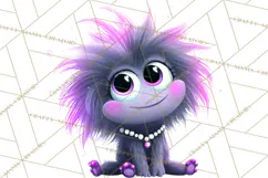 Cute Cartoon Monsters Clipart PNG Halloween Sitting Monsters Product Image 2