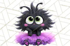 Cute Cartoon Monsters Clipart PNG Halloween Sitting Monsters Product Image 3