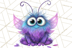 Cute Cartoon Monsters Clipart PNG Halloween Sitting Monsters Product Image 5