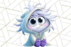 Cute Cartoon Monsters Clipart PNG Halloween Sitting Monsters Product Image 3