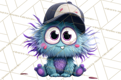 Cute Cartoon Monsters Clipart PNG Halloween Sitting Monsters Product Image 4
