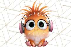 Cute Cartoon Monsters Clipart PNG Halloween Sitting Monsters Product Image 3