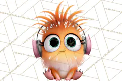 Cute Cartoon Monsters Clipart PNG Halloween Sitting Monsters Product Image 3