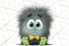 Cute Cartoon Monsters Clipart PNG Halloween Sitting Monsters Product Image 4