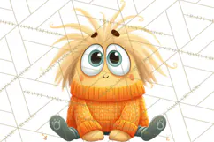 Cute Cartoon Monsters Clipart PNG Halloween Sitting Monsters Product Image 2
