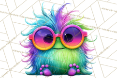Cute Cartoon Monsters Clipart PNG Halloween Sitting Monsters Product Image 3