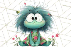 Cute Cartoon Monsters Clipart PNG Halloween Sitting Monsters Product Image 5