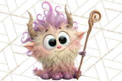 Cute Cartoon Monsters Clipart PNG Halloween Sitting Monsters Product Image 2