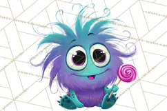 Cute Cartoon Monsters Clipart PNG Halloween Sitting Monsters Product Image 3