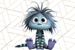 Cute Cartoon Monsters Clipart PNG Halloween Sitting Monsters Product Image 4