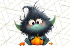 Cute Cartoon Monsters Clipart PNG Halloween Sitting Monsters Product Image 2