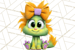 Cute Cartoon Monsters Clipart PNG Halloween Sitting Monsters Product Image 4