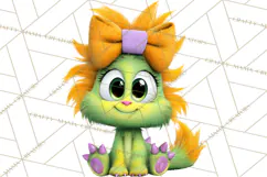 Cute Cartoon Monsters Clipart PNG Halloween Sitting Monsters Product Image 4