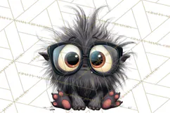 Cute Cartoon Monsters Clipart PNG Halloween Sitting Monsters Product Image 5
