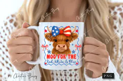 Moo For The Red White & Blue Funny PNG | 4th Of July PNG Product Image 2