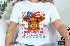 Moo For The Red White & Blue Funny PNG | 4th Of July PNG Product Image 3