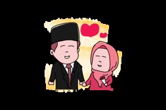 Cute moslem couple cartoon character Product Image 2
