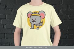 Cute Mouse Exercise for T-Shirt Design Product Image 1