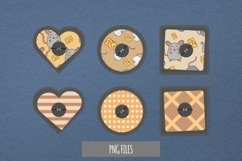Cute Mouse with Vintage Color Seamless Pattern Button Product Image 1