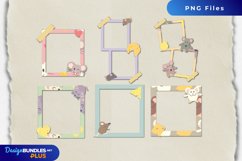 Cute Mouse with Vintage Color Seamless Pattern Frame Set Product Image 1