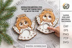 Angel Moving Eyes Toy Laser Cut. Interactive Kids Toy SVG Product Image 1