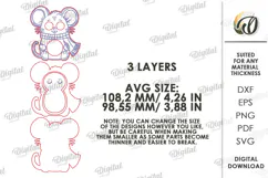 Mouse Moving Eyes Toy Laser Cut. Interactive Kids Toy SVG Product Image 2